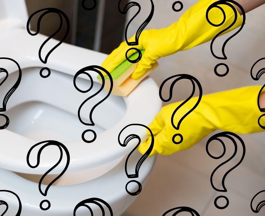 How do commercial cleaners clean toilets?